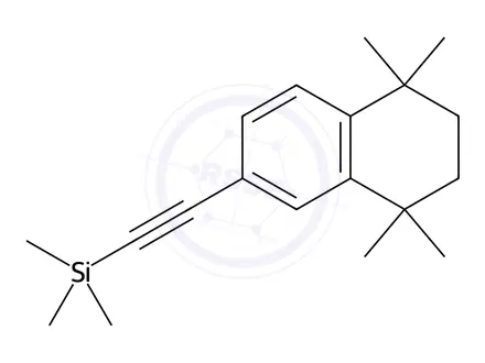Chemical structure of Naphthalene, 1,2,3,4-tetrahydro-1,1,4,4-tetramethyl-6-[2-(trimethylsilyl)ethynyl]-