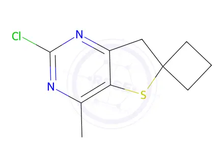 Chemical structure of 2'-Chloro-4'-methyl-7'H-spiro[cyclobutane-1,6'-thieno[3,2-d]pyrimidine]