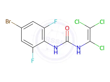 Chemical structure of N-(4-bromo-2,6-difluorophenyl)-N'-(1,2,2-trichlorovinyl)urea