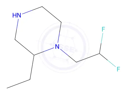 Chemical structure of 1-(2,2-difluoroethyl)-2-ethylpiperazine