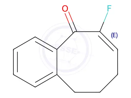 Chemical structure of 6-fluoro-5,8,9,10-tetrahydrobenzo[8]annulen-5-one