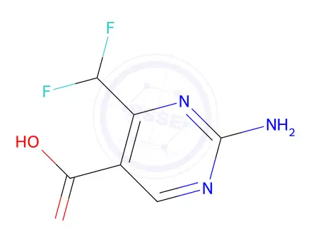 Chemical structure of 2-Amino-4-(difluoromethyl)pyrimidine-5-carboxylic acid