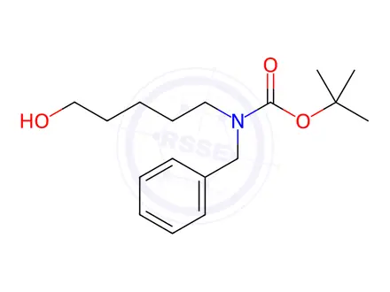 Chemical structure of Carbamic acid, N-(5-hydroxypentyl)-N-(phenylmethyl)-, 1,1-dimethylethyl ester