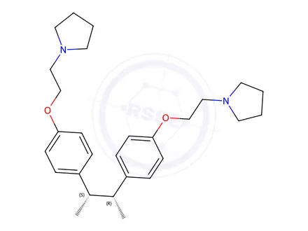 Chemical structure of 1,1'-[[(1R,2S)-1,2-Dimethylethylene]bis(p-phenyleneoxyethylene)]dipyrrolidine