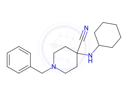 Chemical structure of 1-Benzyl-4-(cyclohexylamino)piperidine-4-carbonitrile