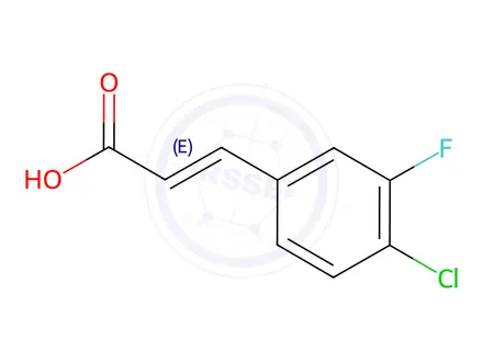 Chemical structure of (E)-3-(4-Chloro-3-fluorophenyl)acrylic acid