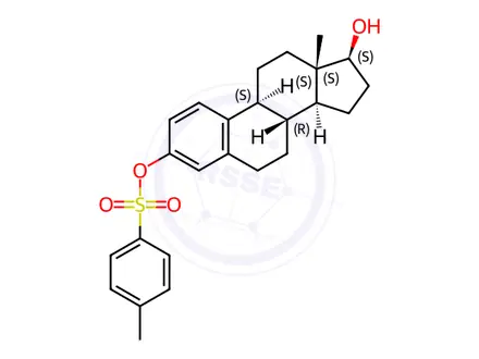 Chemical structure of (8R,9S,13S,14S,17S)-17-hydroxy-13-methyl-7,8,9,11,12,13,14,15,16,17-decahydro-6H-cyclopenta[a]phenanthren-3-yl 4-methylbenzenesulfonate