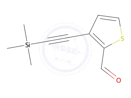 Chemical structure of 3-((Trimethylsilyl)ethynyl)thiophene-2-carbaldehyde
