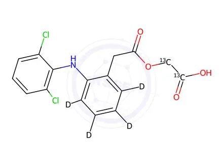 Chemical structure of Aceclofenac 13C2 D4