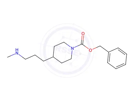 Chemical structure of Benzyl 4-(3-(methylamino)propyl)piperidine-1-carboxylate