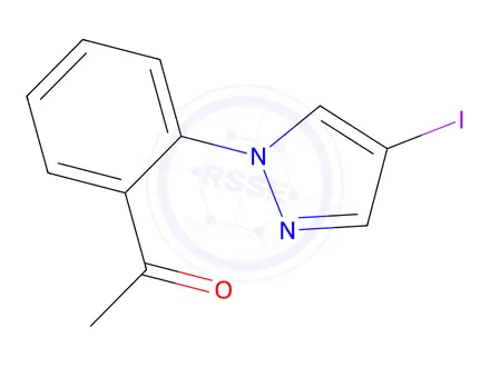 Chemical structure of 1-(2-(4-Iodo-1h-pyrazol-1-yl)phenyl)ethan-1-one