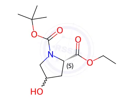 Chemical structure of 1-(tert-Butyl) 2-ethyl (2S)-4-hydroxypyrrolidine-1,2-dicarboxylate