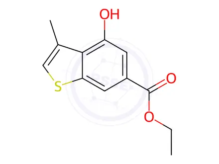 Chemical structure of Ethyl 4-hydroxy-3-methylbenzo[b]thiophene-6-carboxylate