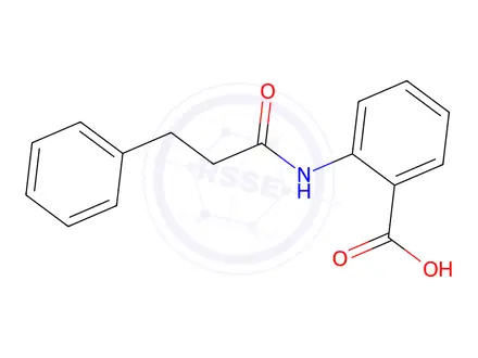 Chemical structure of 2-(3-phenylpropanamido)benzoic acid