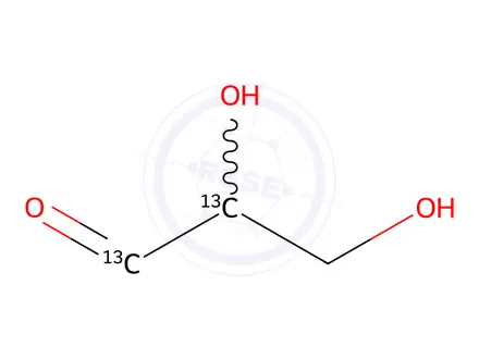 Chemical structure of DL-[1,2-13C2]glyceraldehyde