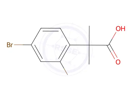 Chemical structure of 2-(2,4-dibromophenyl)-2-methyl-propanoic acid