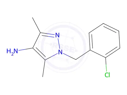 Chemical structure of 1-[(2-chlorophenyl)methyl]-3,5-dimethyl-1h-pyrazol-4-amine