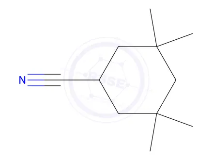 Chemical structure of 3,3,5,5-tetramethylcyclohexane-1-carbonitrile
