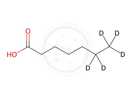 Chemical structure of Heptanoic-6,6,7,7,7-d5 Acid