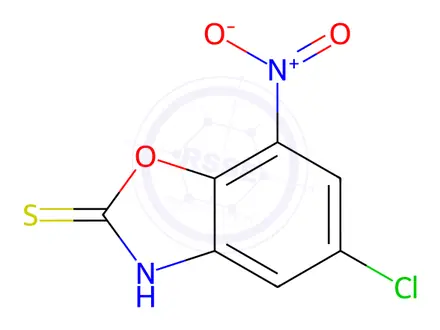 Chemical structure of 5-Chloro-7-nitrobenzo[d]oxazole-2(3H)-thione