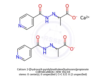 Chemical structure of Calcium 2-[[hydroxy(4-pyridyl)methylene]hydrazono]propionate