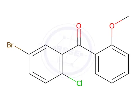 Chemical structure of (5-Bromo-2-chlorophenyl)(2-methoxyphenyl)methanone