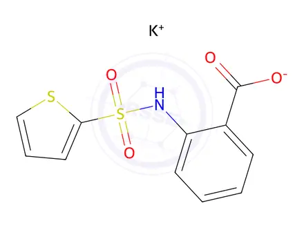 Chemical structure of potassium 2-(thiophene-2-sulfonamido)benzoate