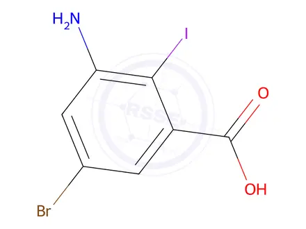 Chemical structure of 3-Amino-5-bromo-2-iodobenzoic acid