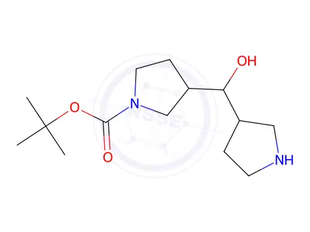 Chemical structure of Tert-butyl 3-(hydroxy(pyrrolidin-3-yl)methyl)pyrrolidine-1-carboxylate