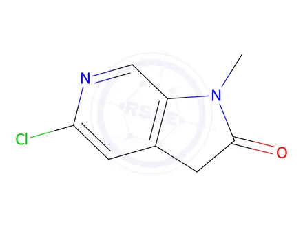 Chemical structure of 5-Chloro-1-methyl-1,3-dihydro-2H-pyrrolo[2,3-c]pyridin-2-one