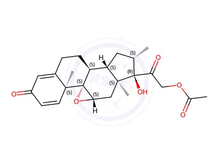 Chemical structure of 9β,11β-Epoxy-17,21-dihydroxy-16β-methylpregna-1,4-diene-3,20-dione 21-Acetate