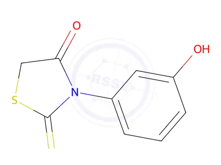 Chemical structure of 3-(3-hydroxyphenyl)-2-sulfanylidene-1,3-thiazolidin-4-one