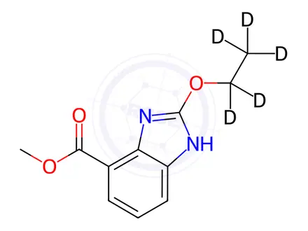 Chemical structure of 2-Ethoxy-3H-benzimidazole-4-carboxylic Acid Methyl Ester-d5