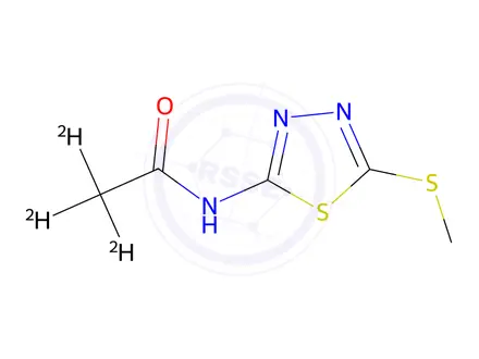 Chemical structure of N-(5-Methylsulfanyl-1,3,4-thiadiazol-2-yl)acetamide-d3