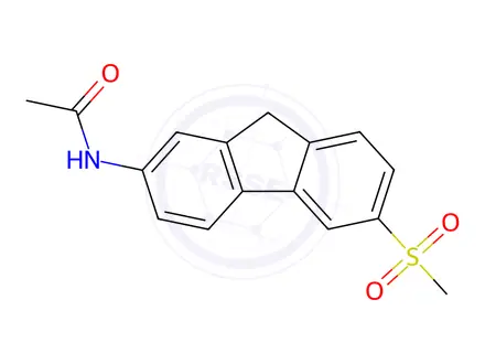 Chemical structure of N-(6-(Methylsulfonyl)-9H-fluoren-2-yl)acetamide