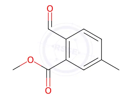 Chemical structure of Benzoic acid, 2-formyl-5-methyl-, methyl ester
