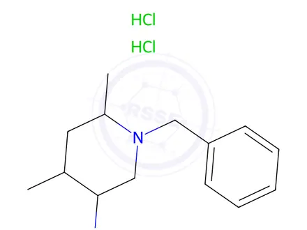 Chemical structure of 3-Piperidinamine, 4,6-dimethyl-1-(phenylmethyl)-, hydrochloride (1:2)