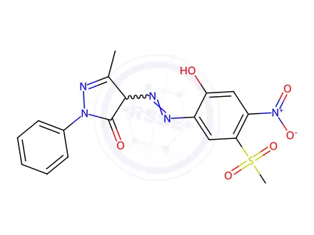 Chemical structure of 2,4-dihydro-4-[[2-hydroxy-5-(methylsulphonyl)-4-nitrophenyl]azo]-5-methyl-2-phenyl-3H-pyrazol-3-one