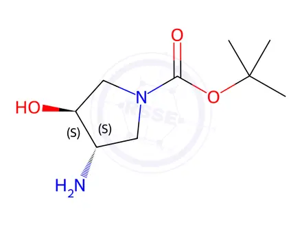 Chemical structure of (3S,4S)-N-Boc-3-amino-4-hydroxypyrrolidine