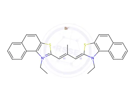 Chemical structure of Naphtho(1,2-d)thiazolium, 1-ethyl-2-(3-(1-ethylnaphtho(1,2-d)thiazol-2(1H)-ylidene)-2-methyl-1-propen-1-yl)-, bromide (1:1)