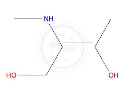 Chemical structure of 2-Butene-1,3-diol, 2-(methylamino)-(9CI)