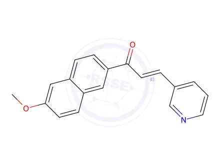 Chemical structure of (E)-1-(6-Methoxynaphthalen-2-yl)-3-(pyridin-3-yl)prop-2-en-1-one
