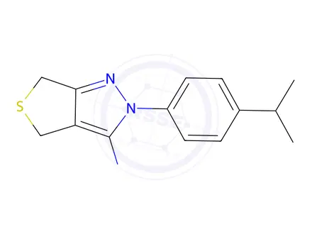 Chemical structure of 2-(4-Isopropyl-phenyl)-2,6-dihydro-4H-thieno[3,4-c]pyrazol-3-ylamine
