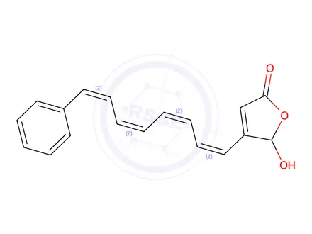 Chemical structure of 5-hydroxy-4-(8-phenyl-1,3,5,7-octatetraenyl)-2(5H)-furanone