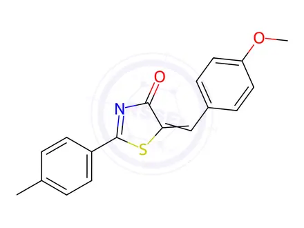 Chemical structure of (5Z)-5-[(4-methoxyphenyl)methylene]-2-(4-methylphenyl)-4(5H)-Thiazolone