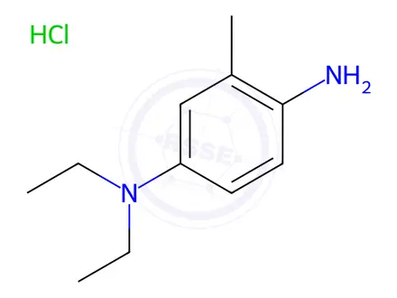 Chemical structure of 4-N,N-Diethyl-2-methyl-p-phenylenediamine monohydrochloride