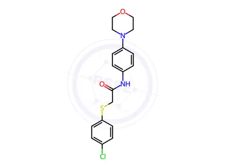 Chemical structure of 2-[(4-chlorophenyl)sulfanyl]-N-(4-morpholinophenyl)acetamide