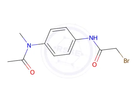 Chemical structure of 1138445-65-4 9147AC C11H13BrN2O2 N-{4-[Acetyl(methyl)amino]phenyl}-2-bromoacetamide