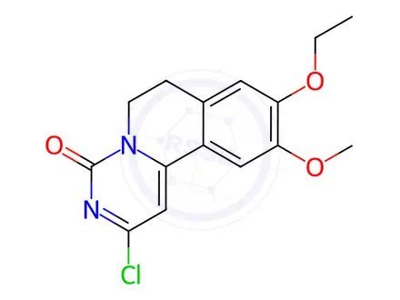 Chemical structure of 2-Chloro-9-ethoxy-10-methoxy-6,7-dihydro-4H-pyrimido[6,1-a]isoquinolin-4-one
