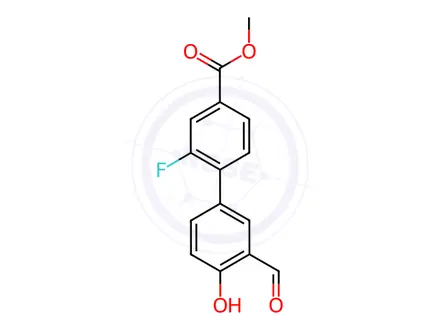 Chemical structure of 4-(2-Fluoro-4-methoxycarbonylphenyl)-2-formylphenol